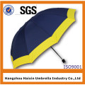 Paraguas barato del borde del amarillo de la lluvia de China con el logotipo de Pimm para dos personas